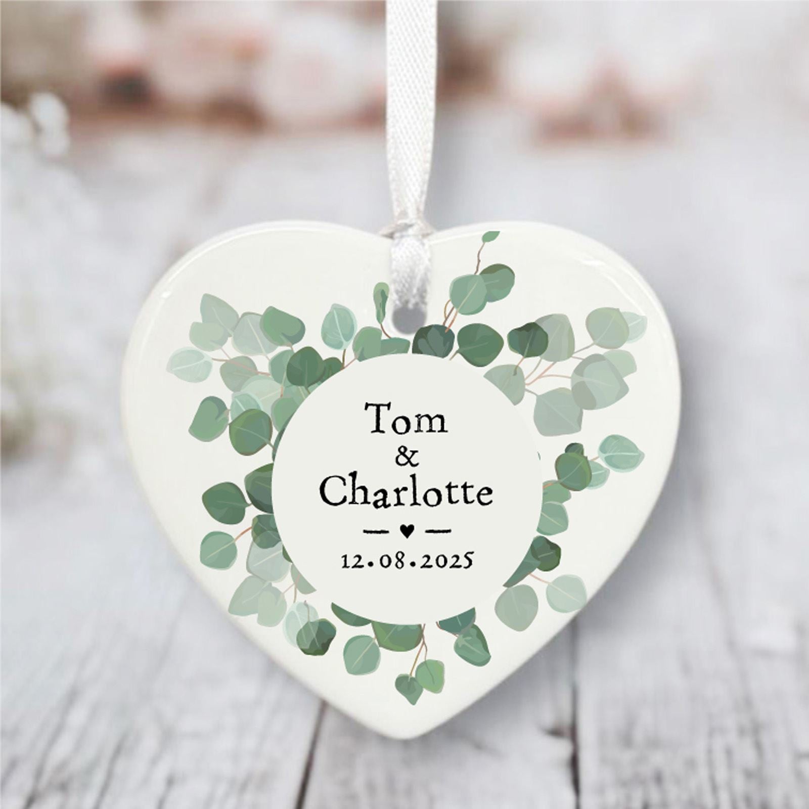 personalised-porcelain-heart-botanical-wedding-engagement-keepsake|LLUVPORWED4|Luck and Luck| 1