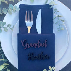 Personalised Wooden Name Place Name Cards, Wedding Favours, Small Children's Wood Name Tags, Wooden Names, Laser Cut Wooden Place Names, Font 2