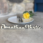 Personalised Wooden Name Place Name Cards, Wedding Favours, Small Children's Wood Name Tags, Wooden Names, Laser Cut Wooden Place Names, Font 15