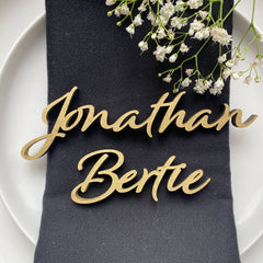 Personalised Wooden Wedding Place Names, Customisable Colour Wedding Favours, Small Childrens Wood Name Tags, Wooden Names, Laser Cut, Font 7