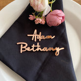 Personalised Mirror Acrylic Place Name Cards, Napkin Wedding Favours, Small Childrens Acrylic Name Tags, Modern Name Cards, Laser Cut Names, Font 6