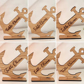 Nautical Anchor Place Names, Wedding Party Name Cards, Wooden Seaside Party Table Names, Nautical Decorations, Beach Party Place Name