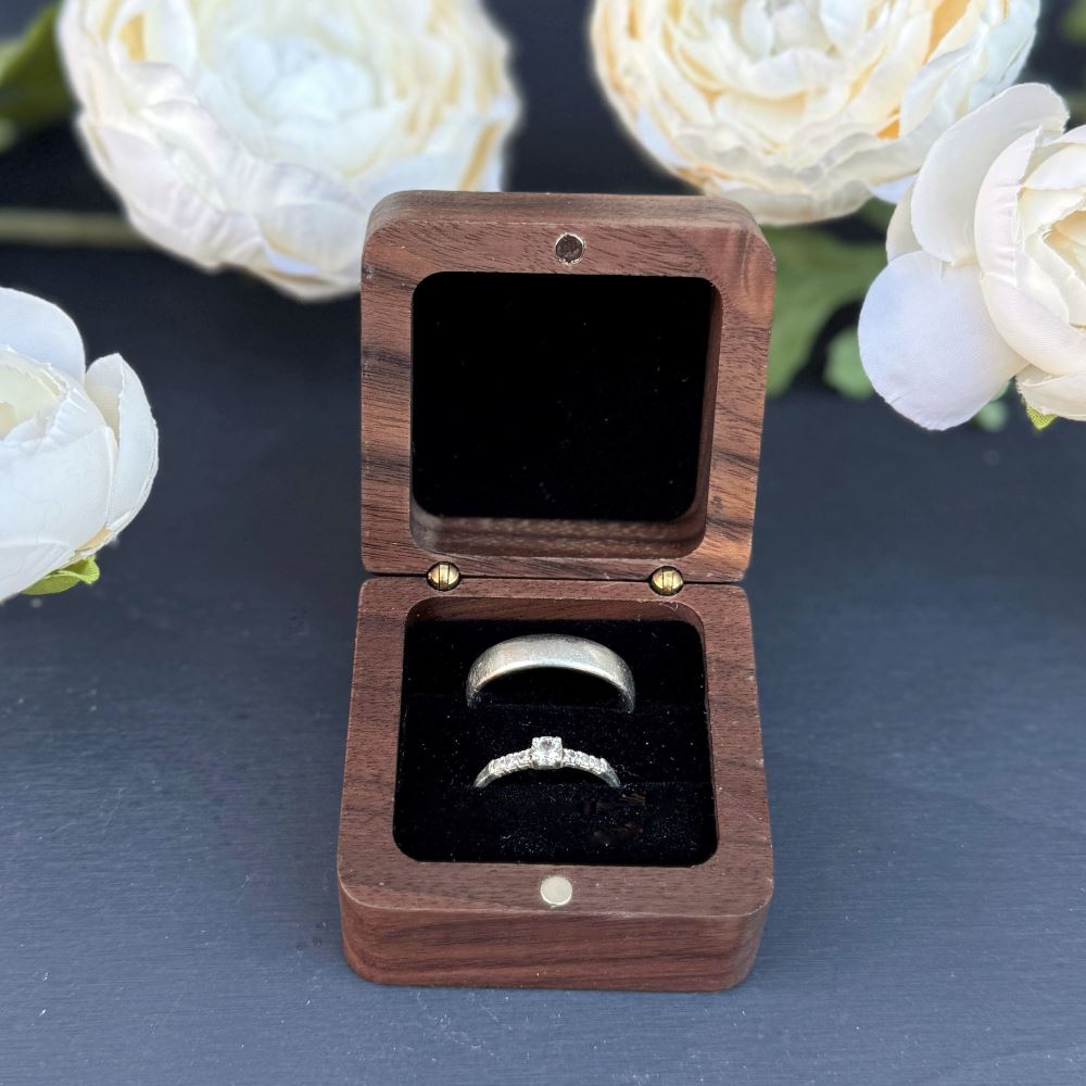 personalised-square-ring-box-2-ring-slots-black-insert-design-6|LLUVRB2BD6|Luck and Luck| 3