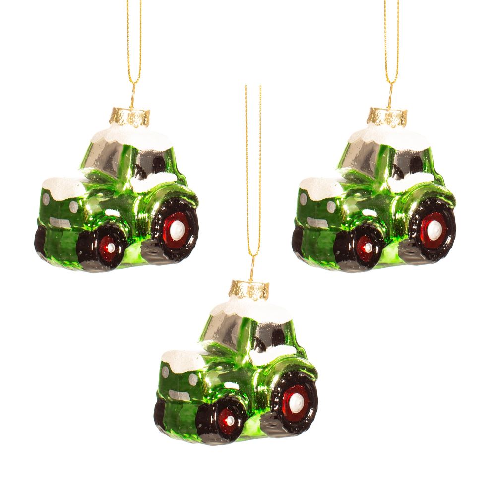 tractor-christmas-baubles-set-of-3|RUBYXM186|Luck and Luck|2