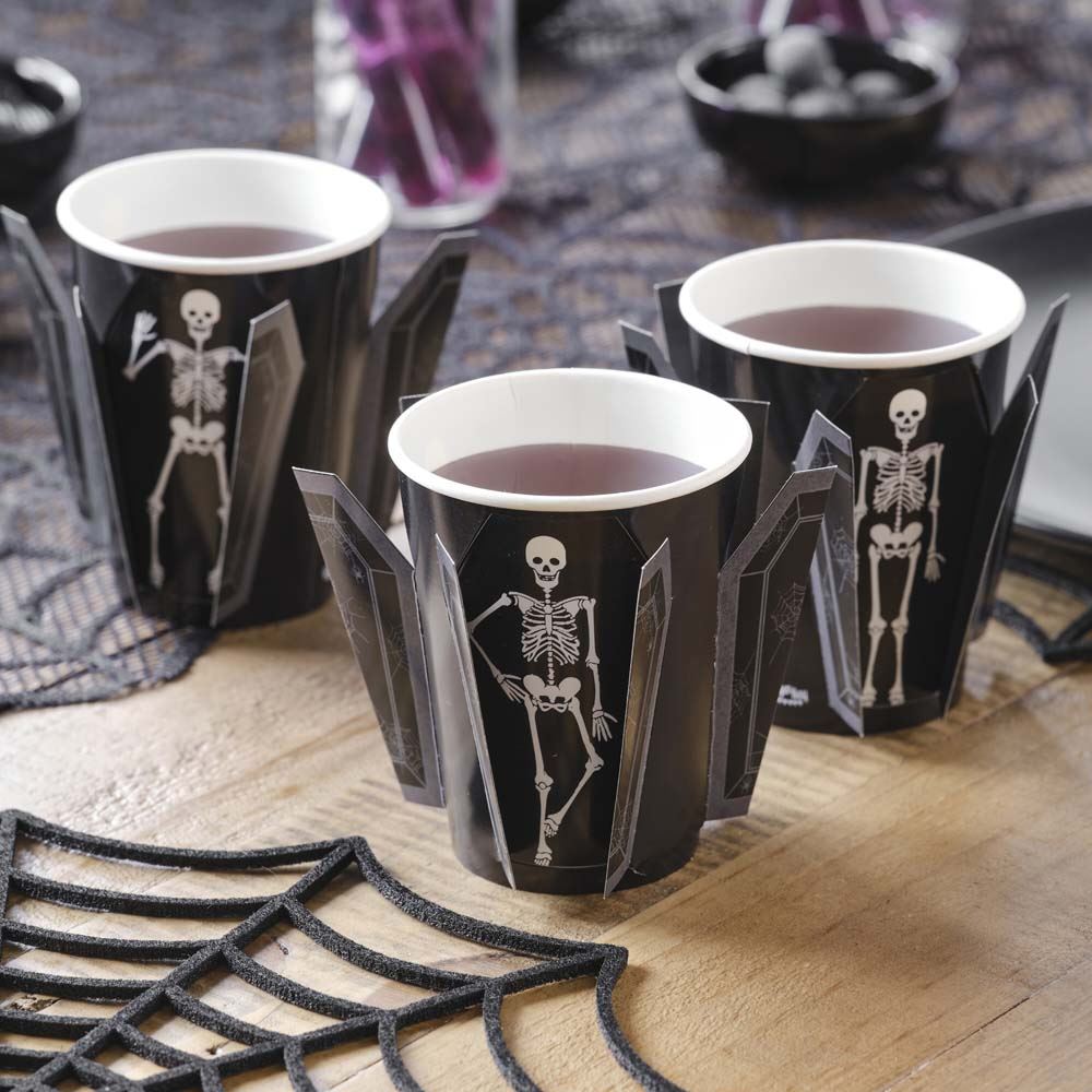 pop-out-skeleton-coffin-paper-halloween-party-cups-x-8|POI-117 |Luck and Luck| 1