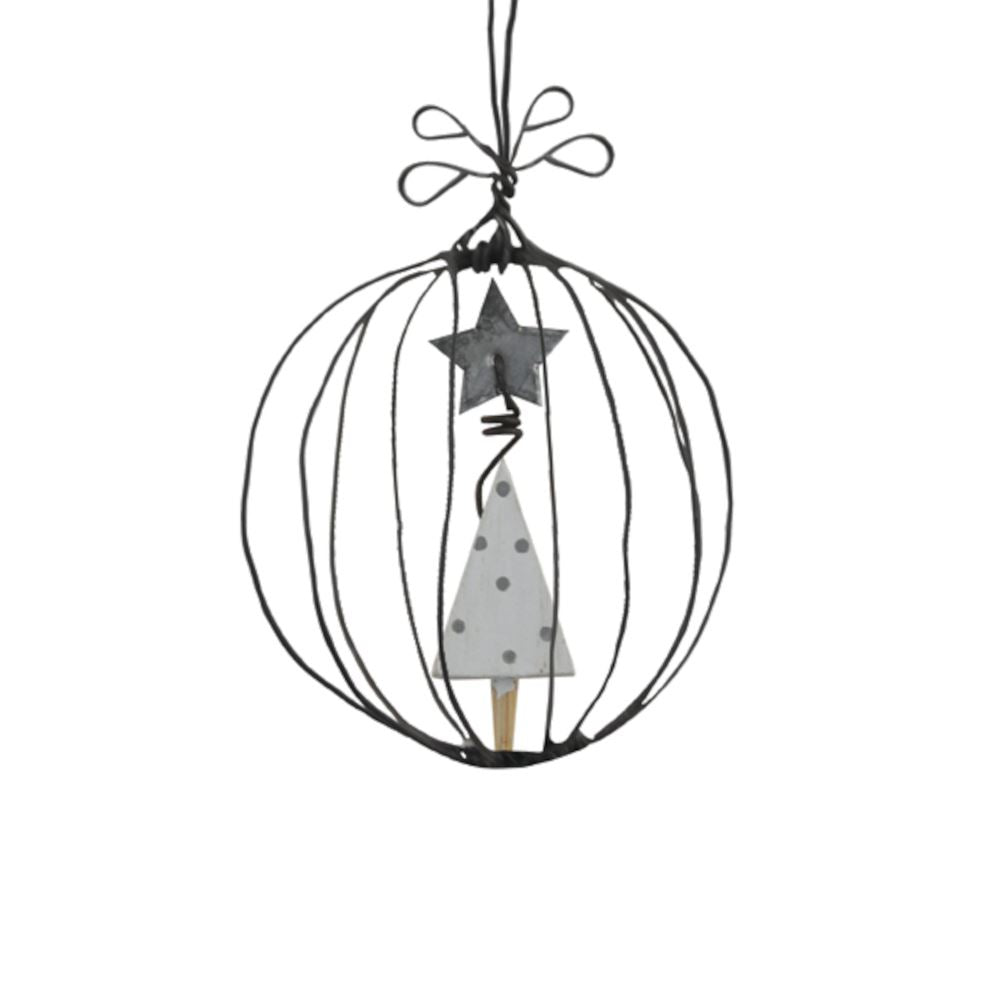 east-of-india-rustic-wire-hanging-christmas-bauble-tree-and-star|3500C|Luck and Luck|2