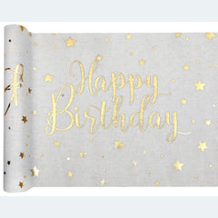 cream-happy-birthday-party-table-runner-3m|847300300001|Luck and Luck|2