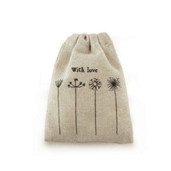 east-of-india-small-rustic-drawstring-cotton-gift-bag-with-love|1681|Luck and Luck|2