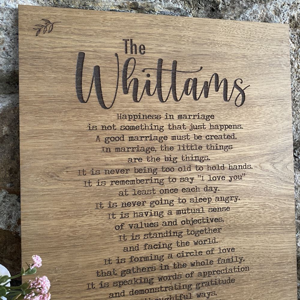 oak-veneer-personalised-wedding-plaque-keepsake-gift|LLWWWEDPLAQUE|Luck and Luck|2