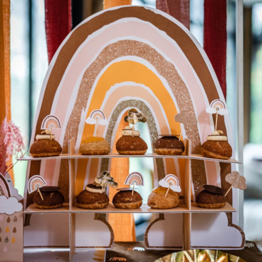 rustic-rainbow-treat-cardboard-cake-holder-2-tier|79688|Luck and Luck| 1