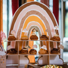 rustic-rainbow-treat-cardboard-cake-holder-2-tier|79688|Luck and Luck| 1