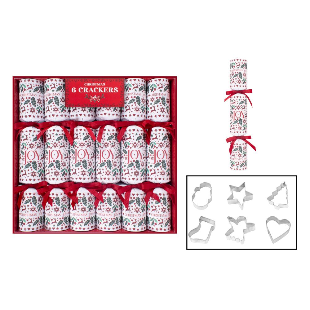 6-christmas-joy-traditional-crackers-with-cookie-cutters|XM6338|Luck and Luck| 6