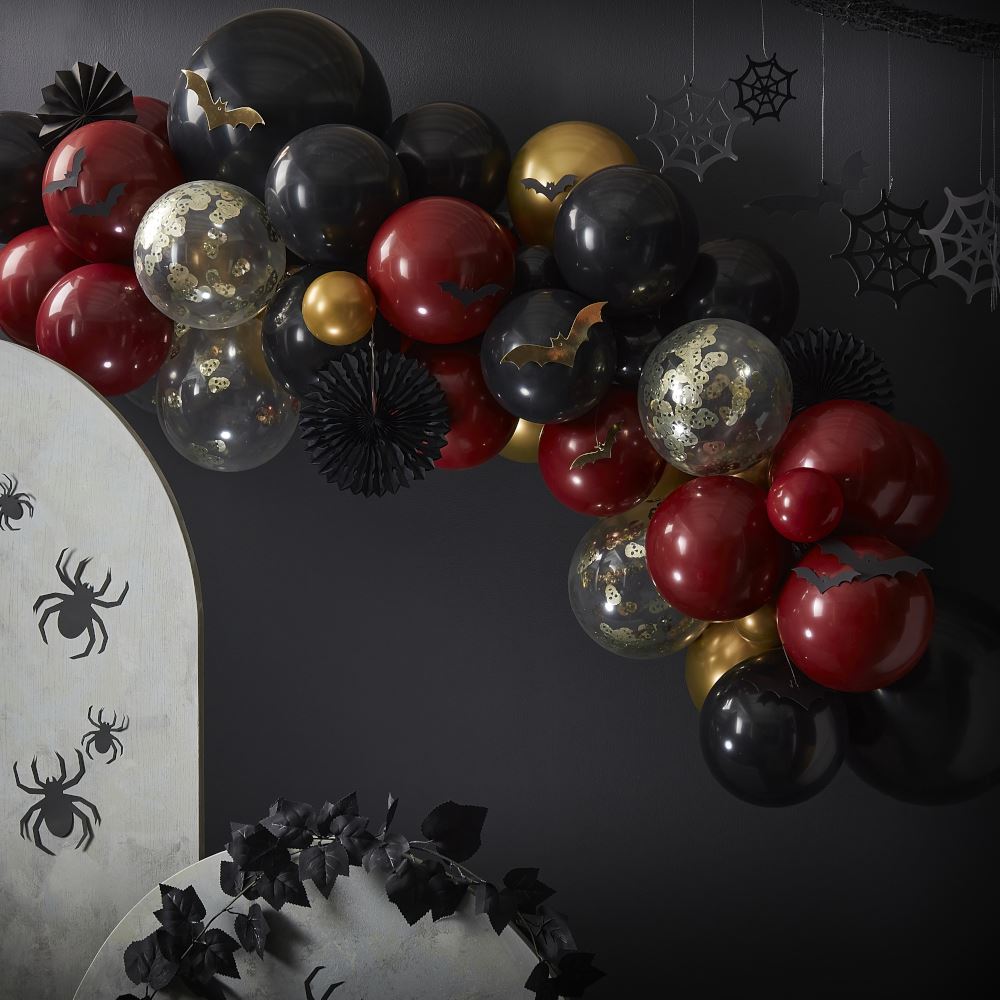 halloween-balloon-garland-skull-confetti-balloons-and-webs-4m|FRI-104|Luck and Luck| 1