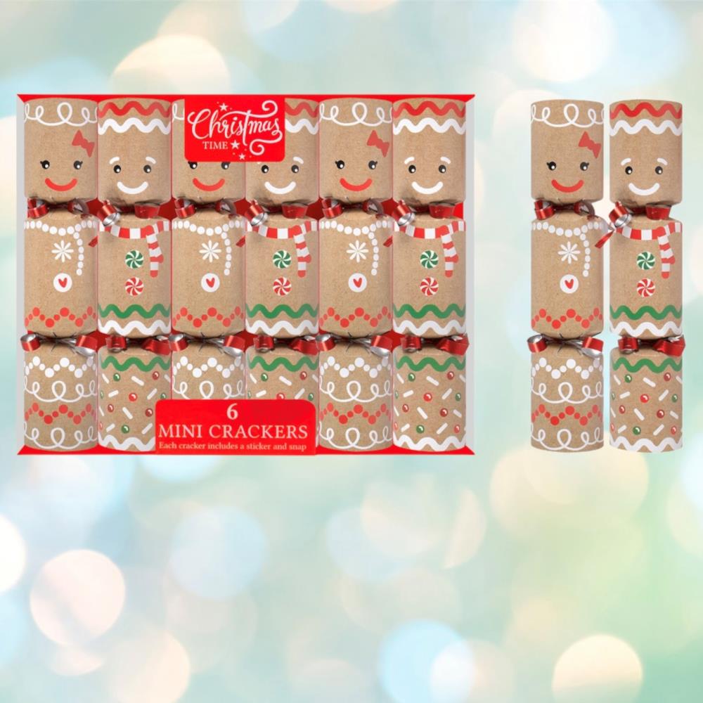 6-mini-gingerbread-christmas-crackers-novelty-family-fun|XM6236|Luck and Luck| 1