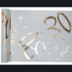 gold-age-30-birthday-table-runner-5m|615800300030|Luck and Luck| 1