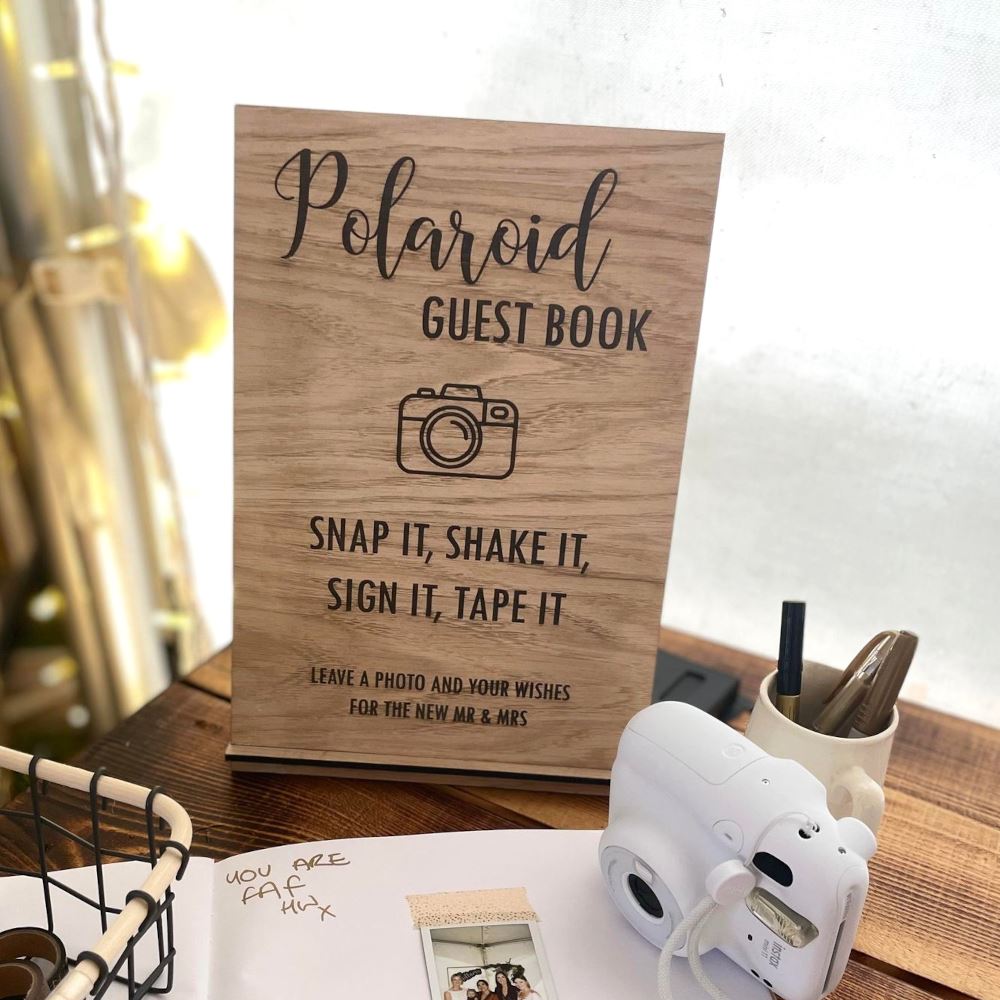 wooden-oak-veneer-personalised-wedding-polaroid-sign-guest-book|LLWWPOLARSIGN|Luck and Luck| 1