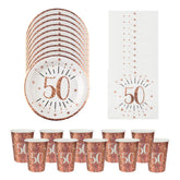 sparkle-rose-gold-age-50-party-pack-plates-napkins-and-cups|LLSPARKLEAGE50PP|Luck and Luck| 1