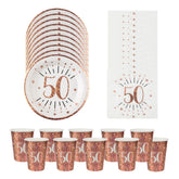 sparkle-rose-gold-age-50-party-pack-plates-napkins-and-cups|LLSPARKLEAGE50PP|Luck and Luck| 1