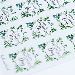 happy-mothers-day-single-sticker-sheet-botancial-wreath-with-35-stickers|LLMOT019|Luck and Luck| 1