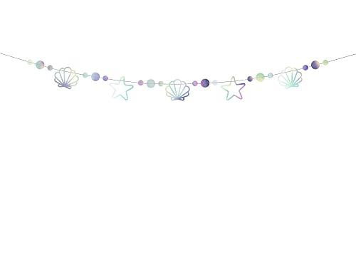mermaid-iridescent-party-garland-bunting-starfish-and-seashells|GL14-017|Luck and Luck| 1