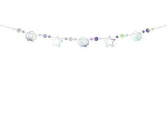 mermaid-iridescent-party-garland-bunting-starfish-and-seashells|GL14-017|Luck and Luck| 1
