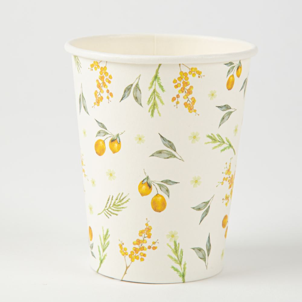 botanical-leaves-and-lemon-paper-cups-x-8|93748|Luck and Luck| 1