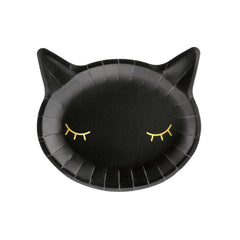 black-cat-halloween-paper-party-plates-x-6|TPP60|Luck and Luck|2