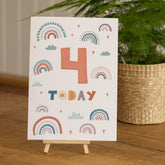 rainbow-age-4-birthday-sign-and-easel|LLSTWRAINBOW4A4|Luck and Luck| 1