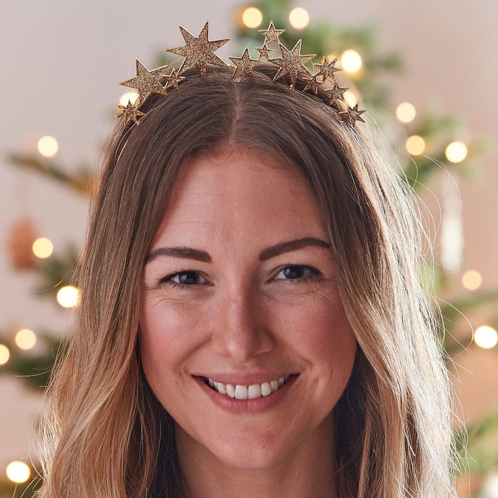 christmas-gold-headband-stars|MRY-172|Luck and Luck| 1