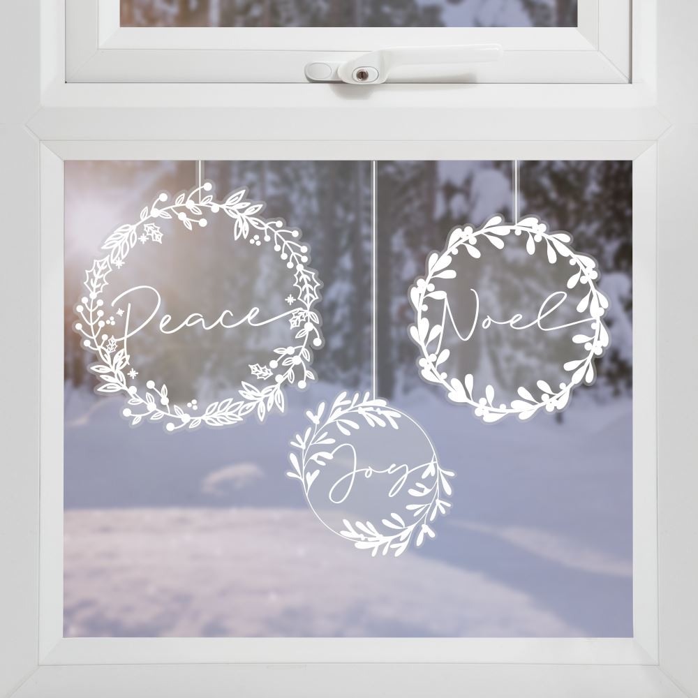white-wreaths-window-decal-stickers-x-3-sheets|RED-526|Luck and Luck| 1