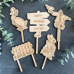 wooden-peter-rabbit-personalisable-cake-toppers-x5|LLWWPRCTX5|Luck and Luck| 1