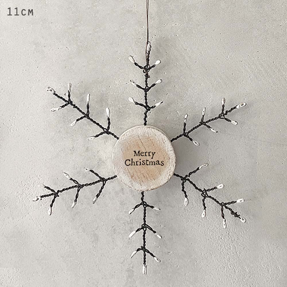east-of-india-rusty-wire-hanging-snowflake-merry-christmas|3508C|Luck and Luck| 1