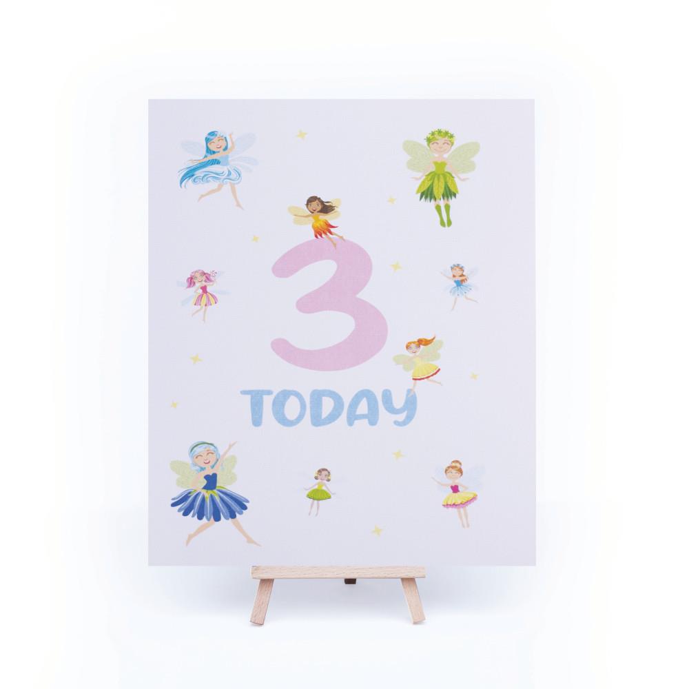 fairy-princess-birthday-age-3-sign-and-easel|LLSTWFAIRY3A4|Luck and Luck| 3