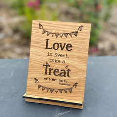personalised-love-is-sweet-wooden-wedding-sign-design-3|LLWWWEDSIGND3LIS|Luck and Luck| 1