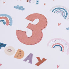 rainbow-age-3-birthday-sign-and-easel|LLSTWRAINBOW3A4|Luck and Luck|2