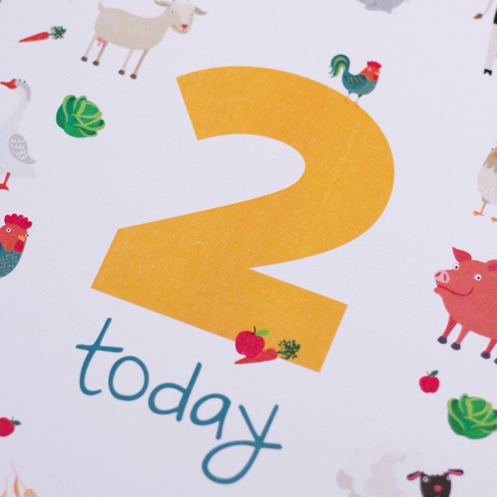 farmyard-animal-age-2-birthday-sign-and-easel|LLSTWFARM2A4|Luck and Luck|2
