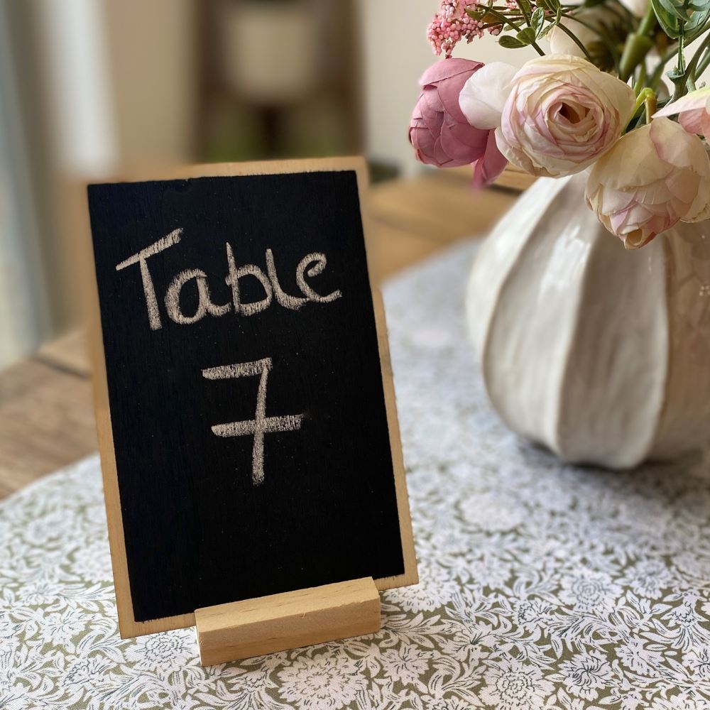 plain-wooden-chalkboard-table-name-number-sign|3348N|Luck and Luck| 1