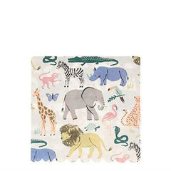 meri-meri-safari-animals-large-paper-party-napkins-x-20|202274|Luck and Luck|2
