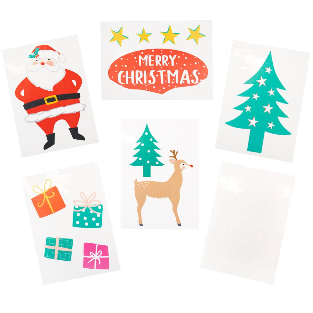 santa-christmas-window-clings-decals-stickers-reuseable-6-sheets|SANTA-WINDOWCLING|Luck and Luck| 3