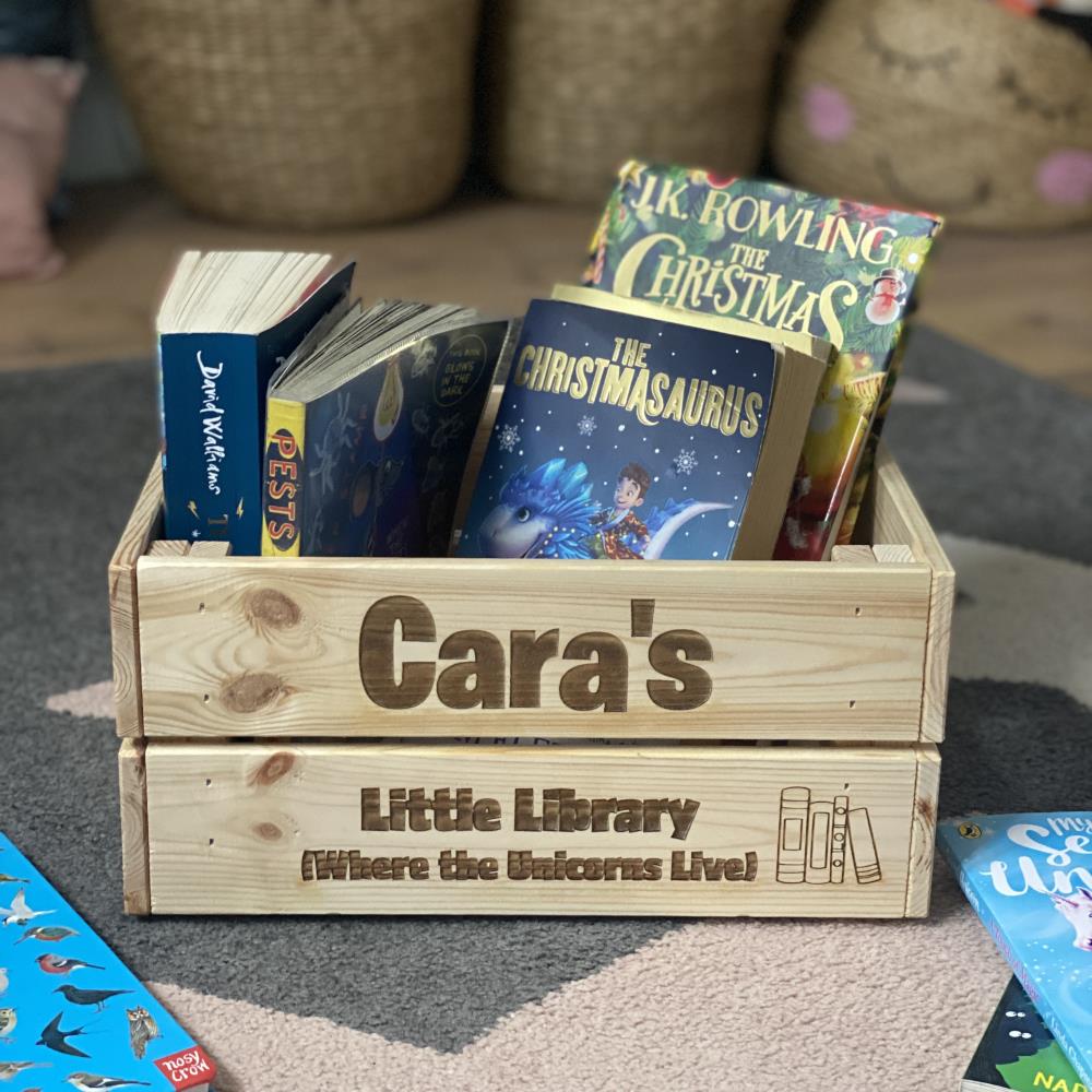 personalised-wooden-crate-childrens-books-toys-christmas-birthday-gift|LLWWWOODENCRATEB|Luck and Luck| 1