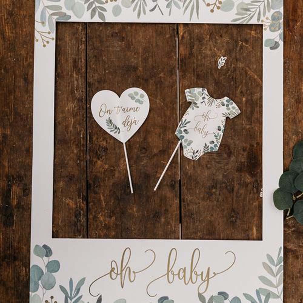 oh-baby-botanical-photo-booth-frame-baby-shower|90853|Luck and Luck| 1