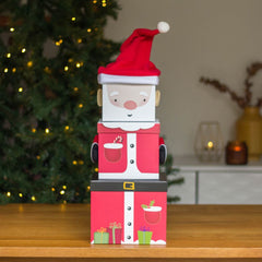 stackable-santa-christmas-gift-boxes-3-tier-set|X-31064-BXC|Luck and Luck| 1