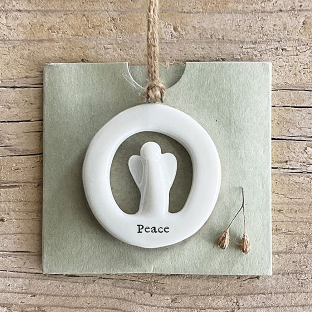 east-of-india-mini-porcelain-cut-out-hanger-peace|6625b|Luck and Luck|2