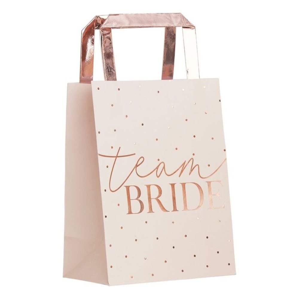 team-bride-rose-gold-foiled-hen-party-bags-x-5|HN-805|Luck and Luck|2