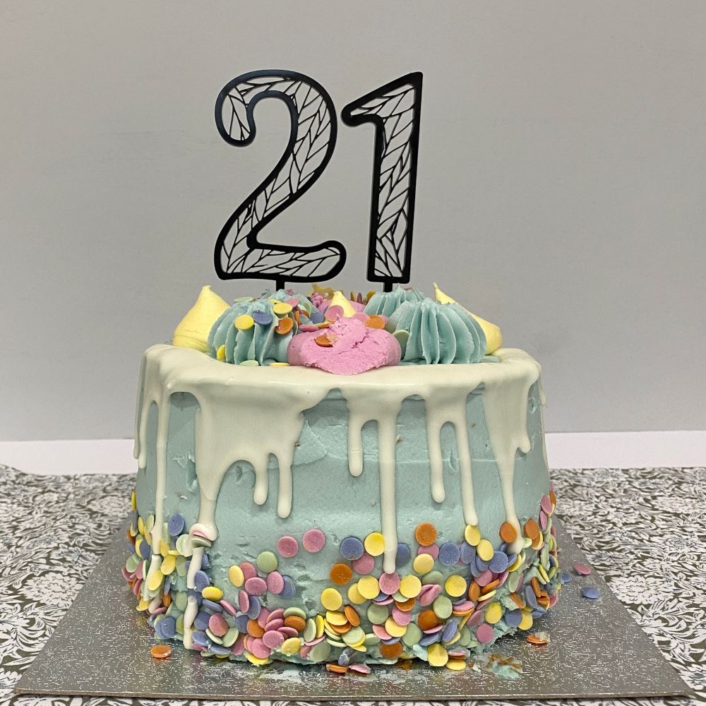 geometric-pattern-acrylic-number-21-cake-topper-18th-birthday|LLWWGEONUMBER21CT|Luck and Luck| 1