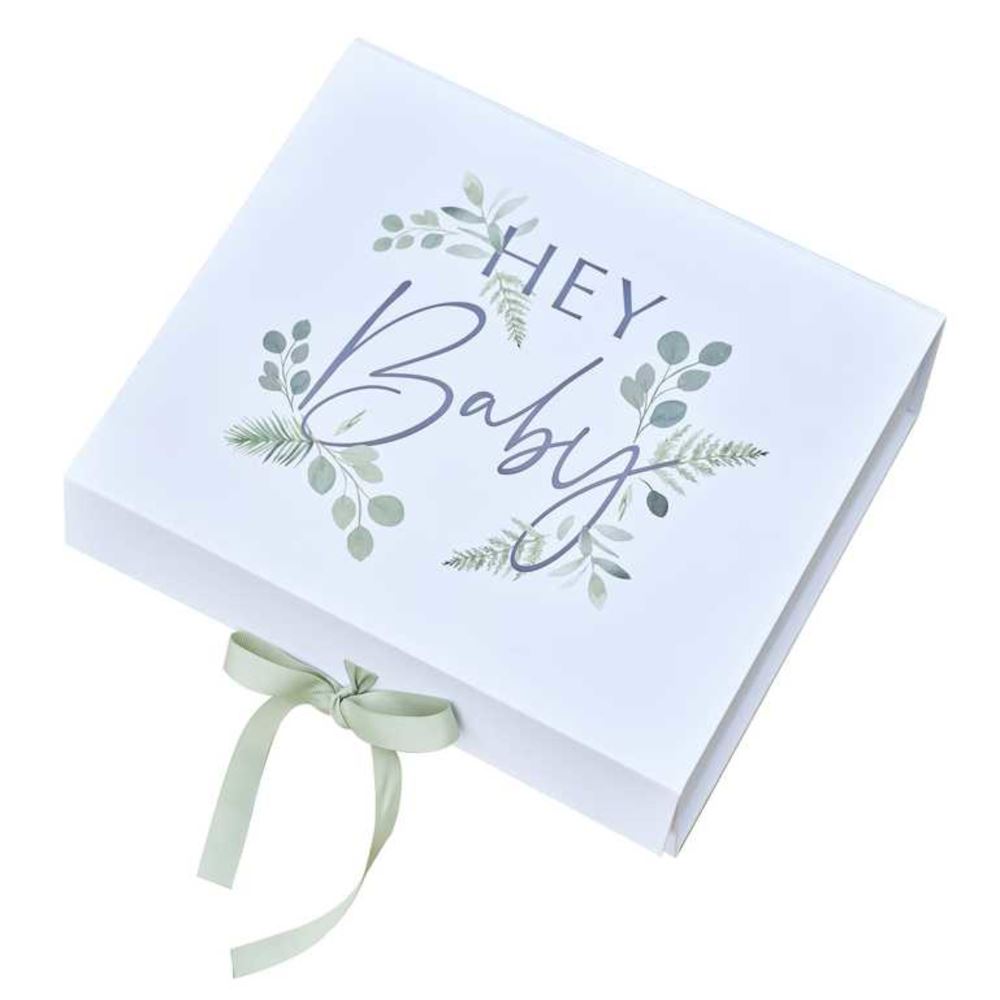 baby-shower-botanical-gift-box-hey-baby-keepsake-box|BBA-105|Luck and Luck|2