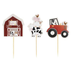 12-cupcake-toppers-farm-scene-toppers-childrens-party|FA-105|Luck and Luck|2