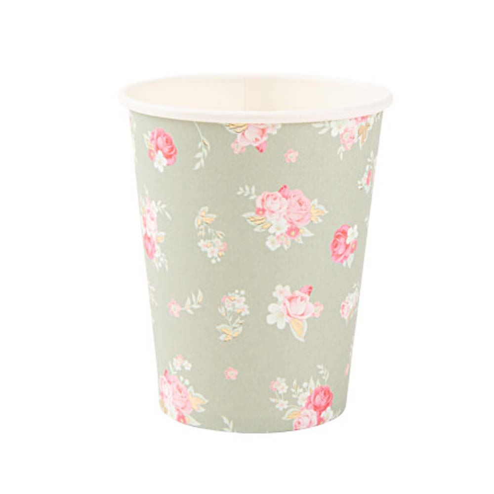spring-roses-floral-paper-party-cups-x-8|94035|Luck and Luck|2
