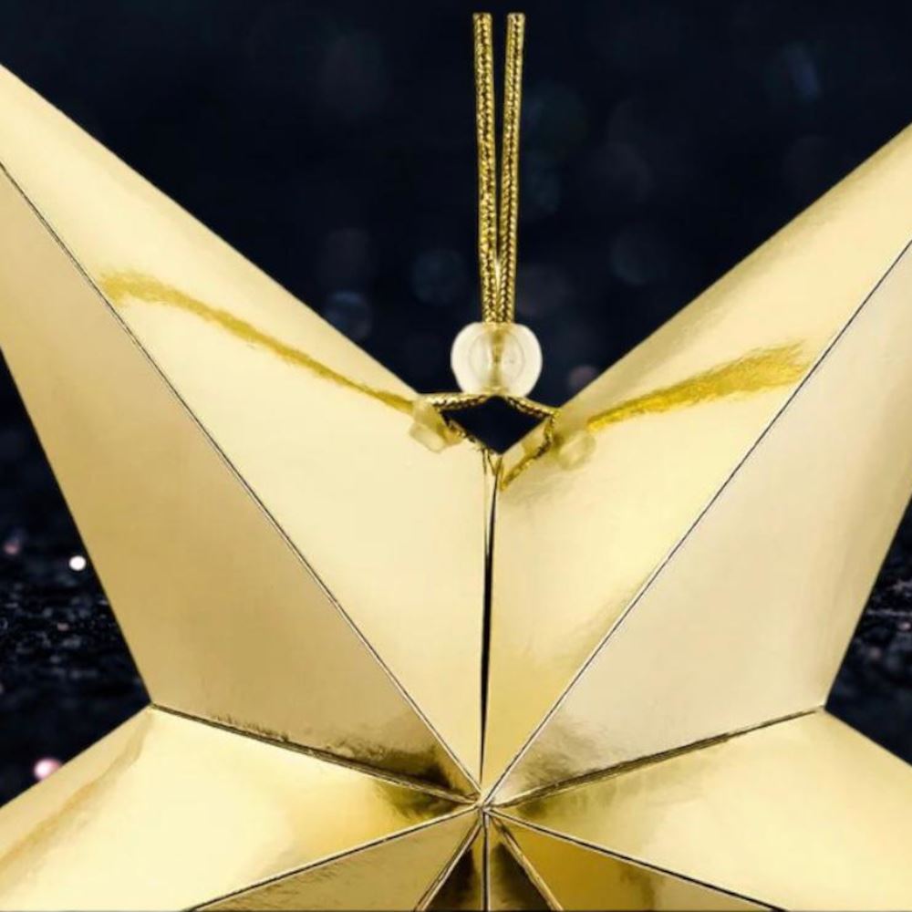 gold-paper-hanging-star-decoration-45cm-christmas-wedding|GWP1-45-019M|Luck and Luck|2