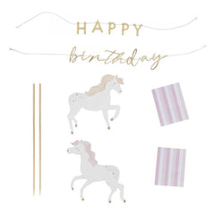 princess-party-cake-topper-with-horses-decoration|PC-105|Luck and Luck|2